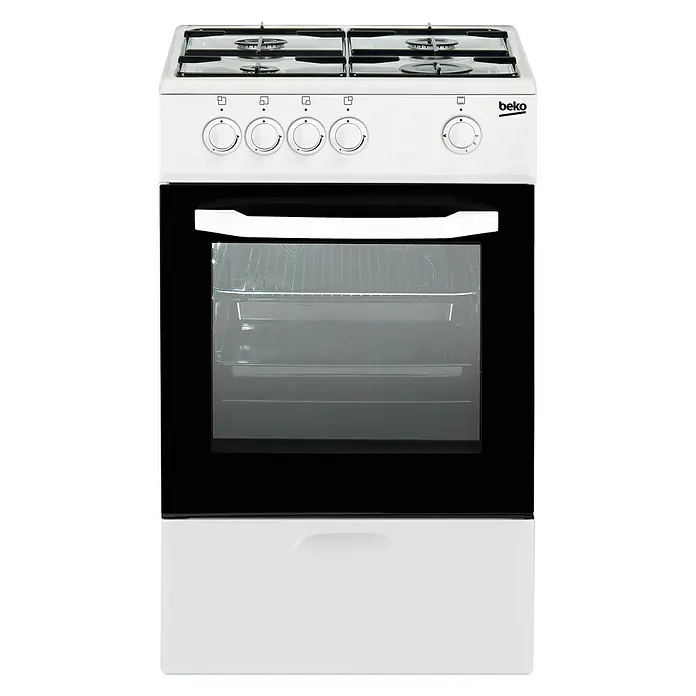 Beko Cocina CSG 42009 DW - Horno: Puerta con vidrio doble, Zona de cocción: 4 zonas de cocción, Blanco/Negro