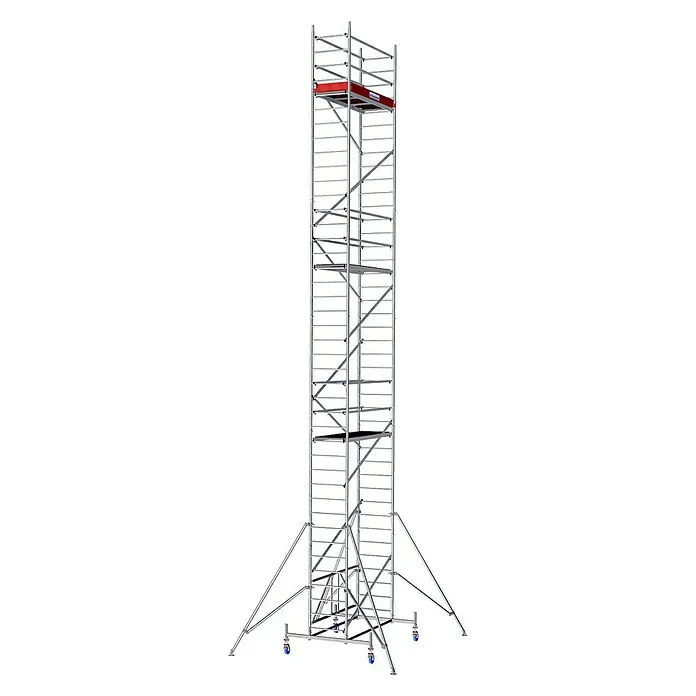 Krause ProTec XS Klappgerüst - Arbeitshöhe: 11,8 m, Bühnengröße: 1,2 m², Belastbarkeit Bühne: 240 kg - Linke Seitenansicht