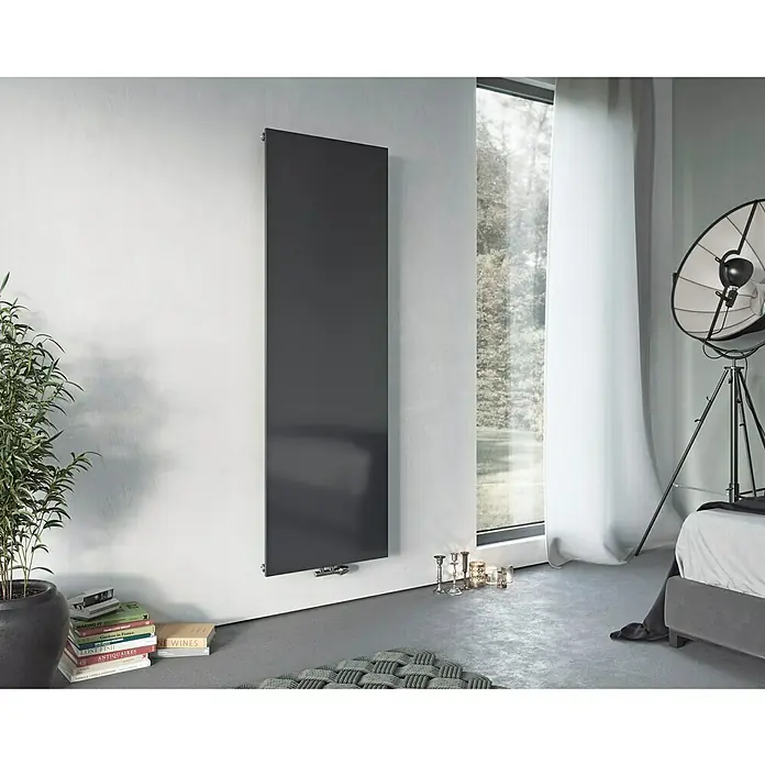 Ximax Raumheizkörper P1 Plan - 44,5 x 180 cm, 816 W, Anthrazit - Vorderansicht