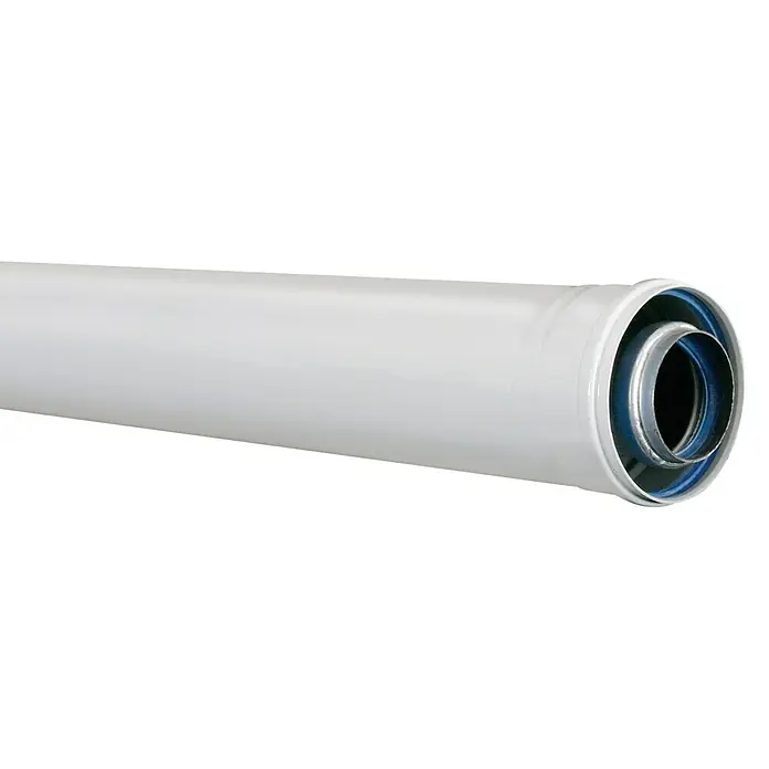 Tubo coaxial M-H - Diámetro: 60.100 mm, 100 cm - Vista angular