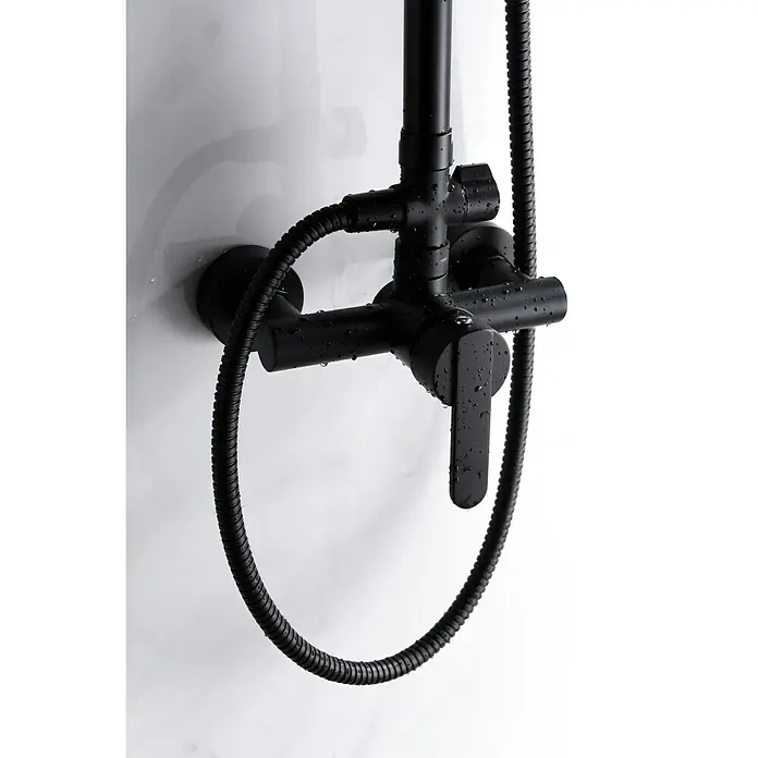 Imex Roma Sistema de ducha - Con grifo monomando, Número de tipos de chorro: 3 ud., Negro - Primer plano