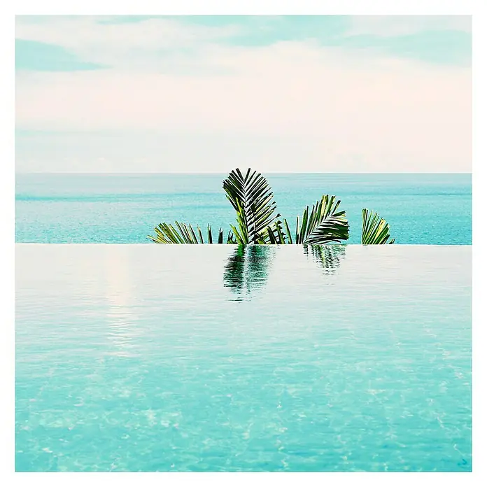 Cuadro de vidrio Infinity pool - Piscina, An x Al: 90 x 90 cm