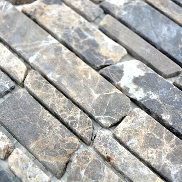 Mosaikfliese Brick Uni MOS BRICK 285 - 27,5 x 30 cm, Braun, Matt - Detailaufnahme