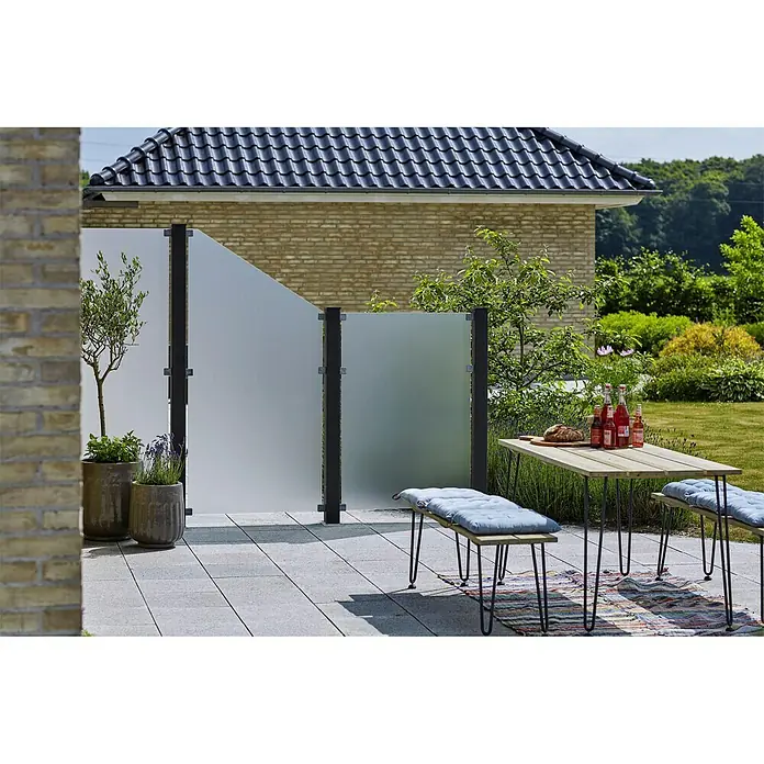 Plus Sichtschutzelement Futura Matt - 90 x 180 cm, Glas, Transparent - Stimmungsaufnahme
