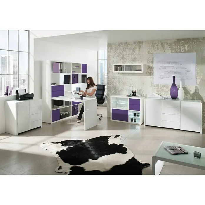 Phönix Atlanta Aufbewahrungsbox - L x B x H: 34 x 34 x 34 cm, Filz, Violett/Grau - Stimmungsaufnahme