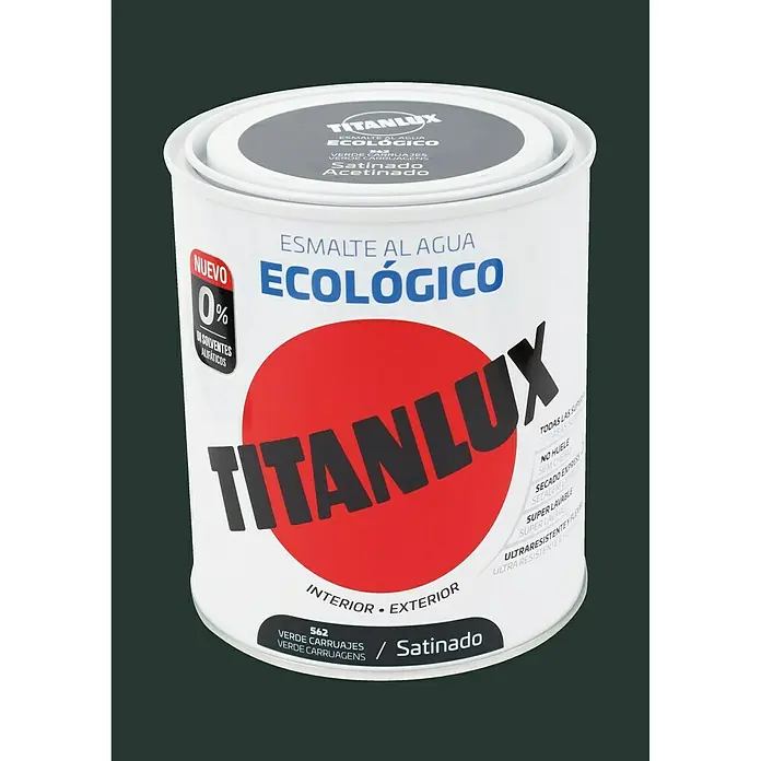 Titanlux Esmalte de color Eco - Verde carruajes, 750 ml, Satinado