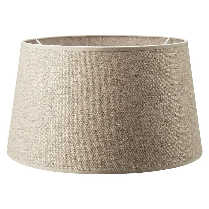 Home Sweet Home Lampenschirm Melrose - Ø x H: 45 x 24 cm, Taupe, Stoff, Rund - Vorderansicht
