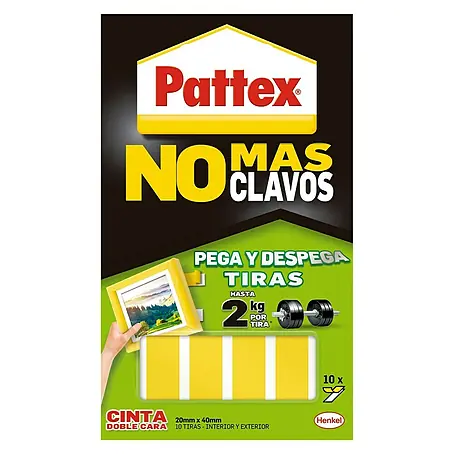 Pattex  Cinta adhesiva de dos caras No más clavos Tiras