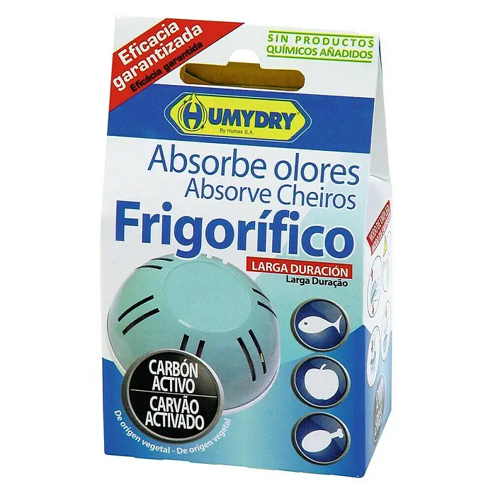Humydry Eliminador de olores Nevera - 1 ud., Granulado de carbón activo 100% natural