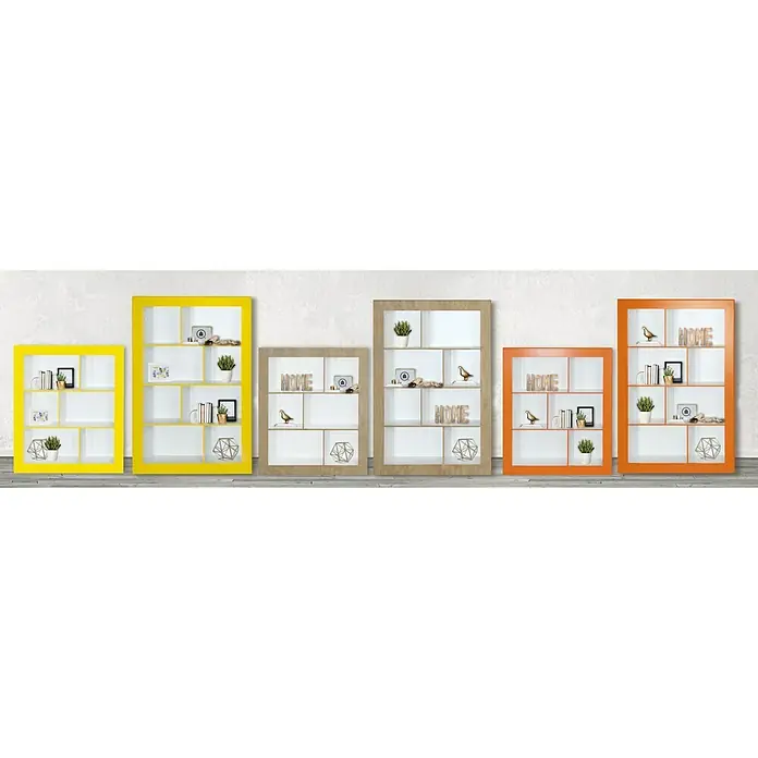 Phönix Regal Frame - L x B x H: 31,5 x 108,8 x 123,3 cm, Holzfarben/Weiß, Traglast: 5 kg/Boden - Stimmungsaufnahme