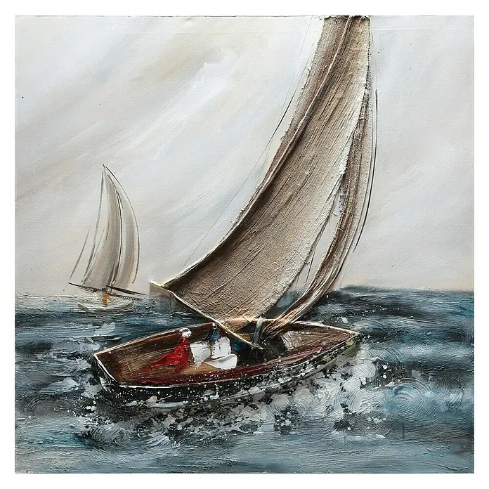 Cuadro pintado a mano Dipinto - Barco de vela, An x Al: 100 x 100 cm