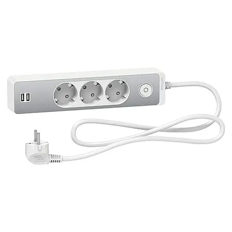Schneider Electric  Base de enchufe múltiple con USB