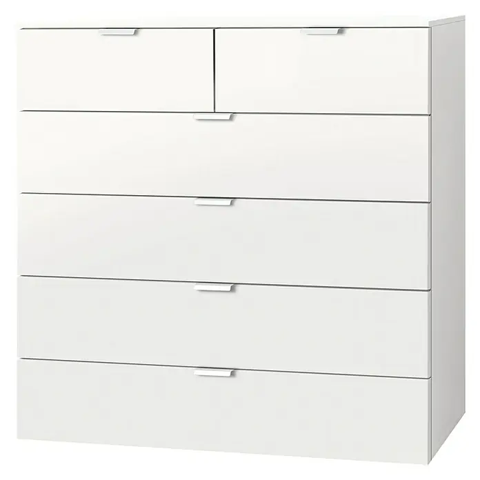 Express Möbel Kommode Carina - L x B x H: 42 x 100 x 100 cm, Weiß, Anzahl Schubladen: 6 Stk. - Rechte Seitenansicht