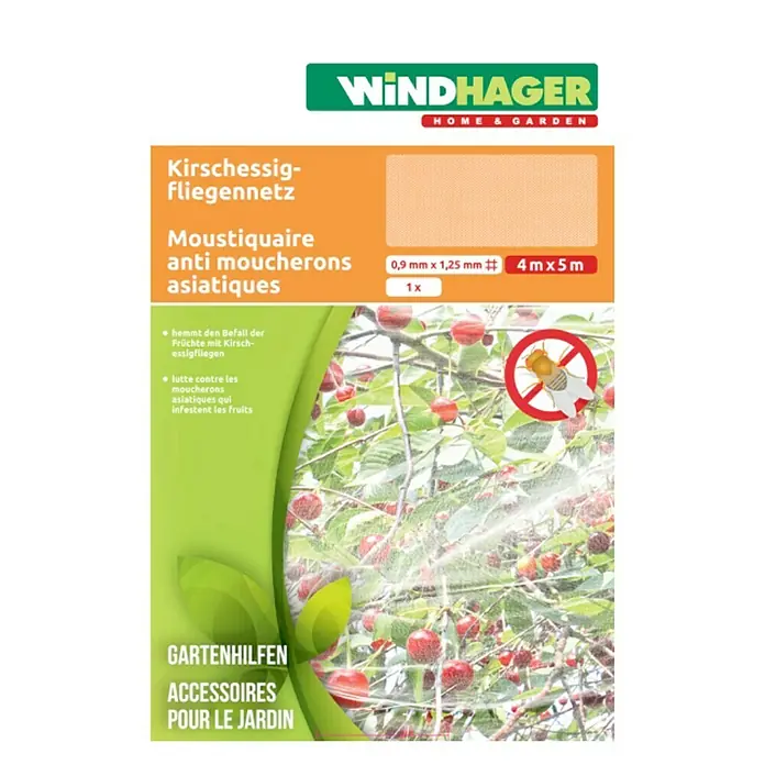 Windhager Insektenschutz-Netz Kirschessigfliege - L x B: 5 x 4 m, Weiß