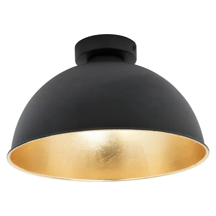 Reality Leuchten Plafón redondo Jimmy - 60 W, Ø x Al: 310 mm x 19 cm, Negro, E27