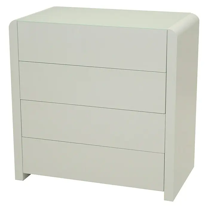 Phönix Atlanta Kommode - L x B x H: 45 x 78,5 x 78,8 cm, Weiß, Ohne Tür, Anzahl Schubladen: 4 Stk. - Linke Seitenansicht