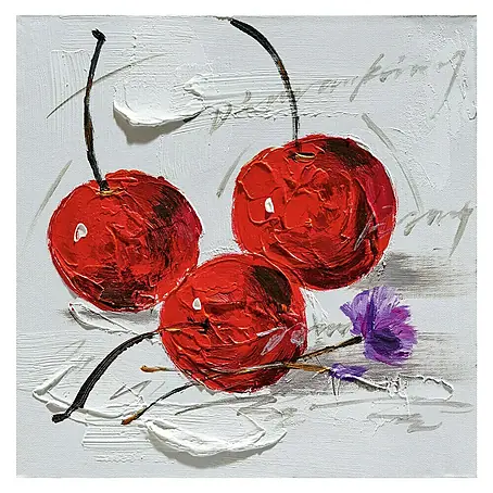 Cuadro pintado a mano Dipinto Cherries