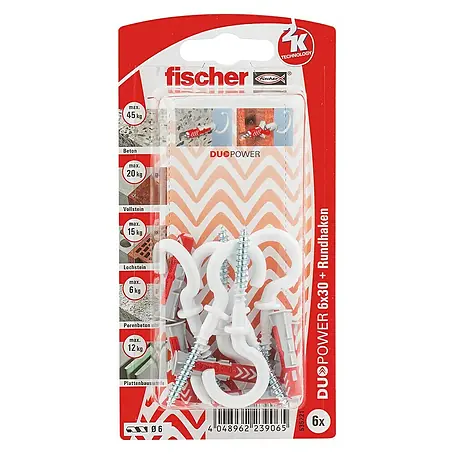 Fischer Duopower Dübel-Set 6 x 30 RH N K