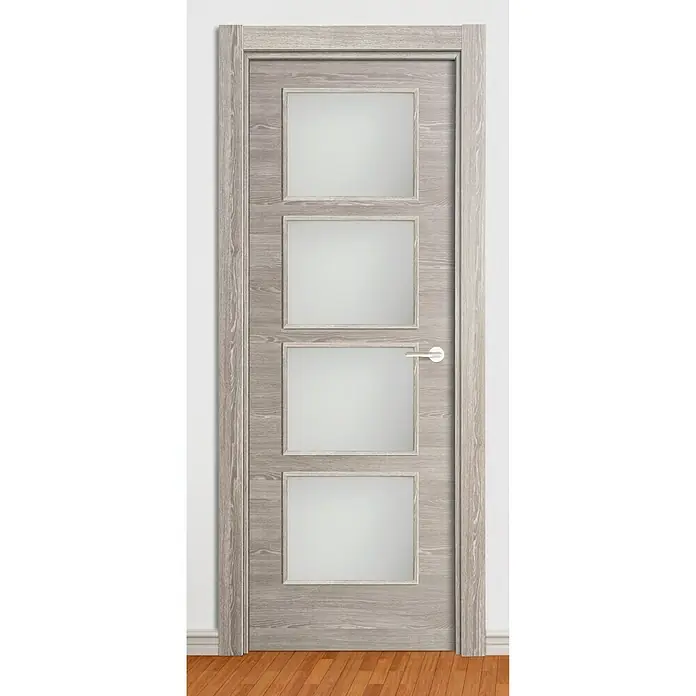 Solid Elements Puerta acristalada Roble Finlandés - 62,5 x 203 cm, Izquierda, Roble oscuro, Macizo, Vidriera