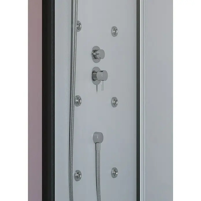 GEO Fix Komplettdusche - 80 x 110 x 215 cm, Weiß/Schwarz - Detailaufnahme