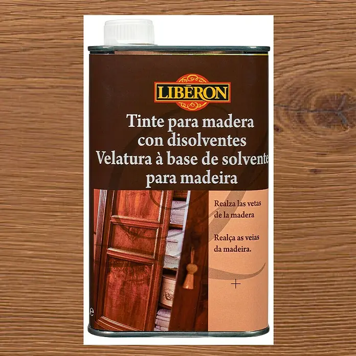 Libéron Tinte para madera con disolventes - Roble oscuro, 500 ml, Mate sedoso