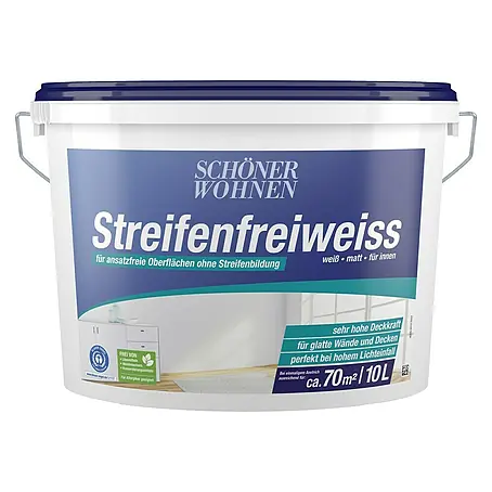 SCHÖNER WOHNEN-Farbe  Wandfarbe Streifenfreiweiß