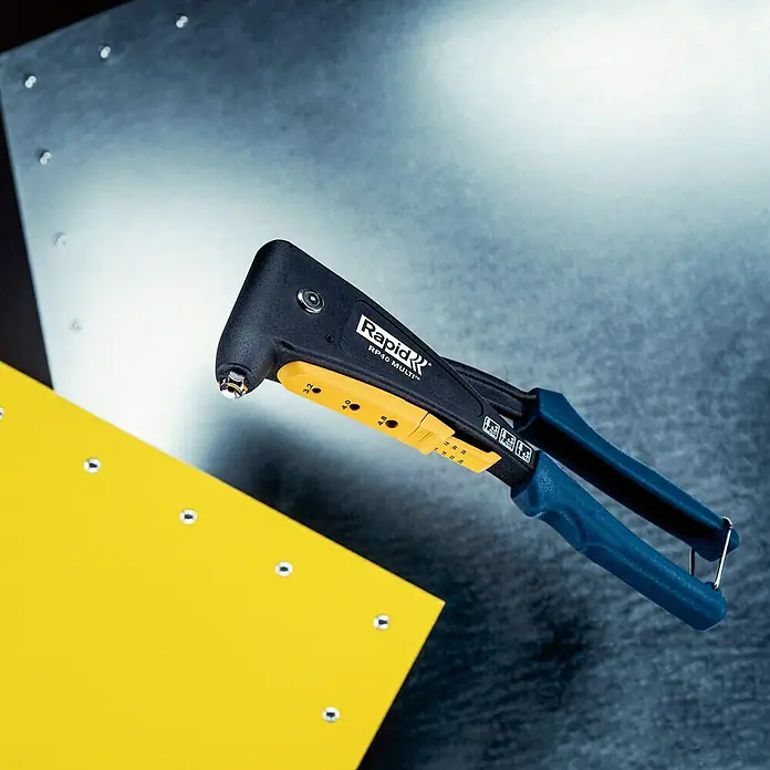 Rapid Remachadora RP40 MULTI - Apto para: Remaches de aluminio/acero inoxidable (Ø 3,2 mm/4 mm), Diámetro de remache: 4,8 mm, Mango ergonómico