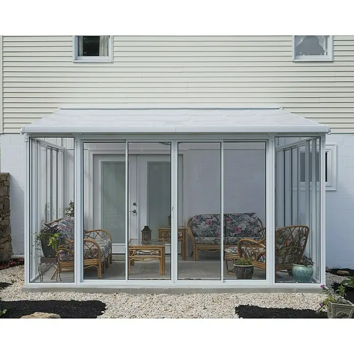 Palram – Canopia Wintergarten San Remo - B x T x H: 4,25 m x 4 m x 3,1 m, Verkehrsweiß - Stimmungsaufnahme
