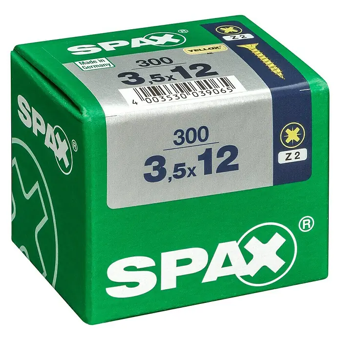 Spax Univerzalni vijak - 3,5 x 12 mm, Puni navoj, 300 kom. - Pogled s lijeve strane