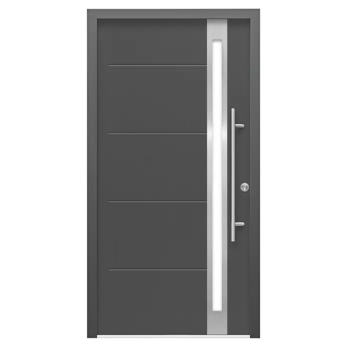 Splendoor Haustür Thermodoor SP30EA RC2 - 110 x 210 cm, DIN Anschlag: Rechts, Edel-Anthrazit - Vorderansicht