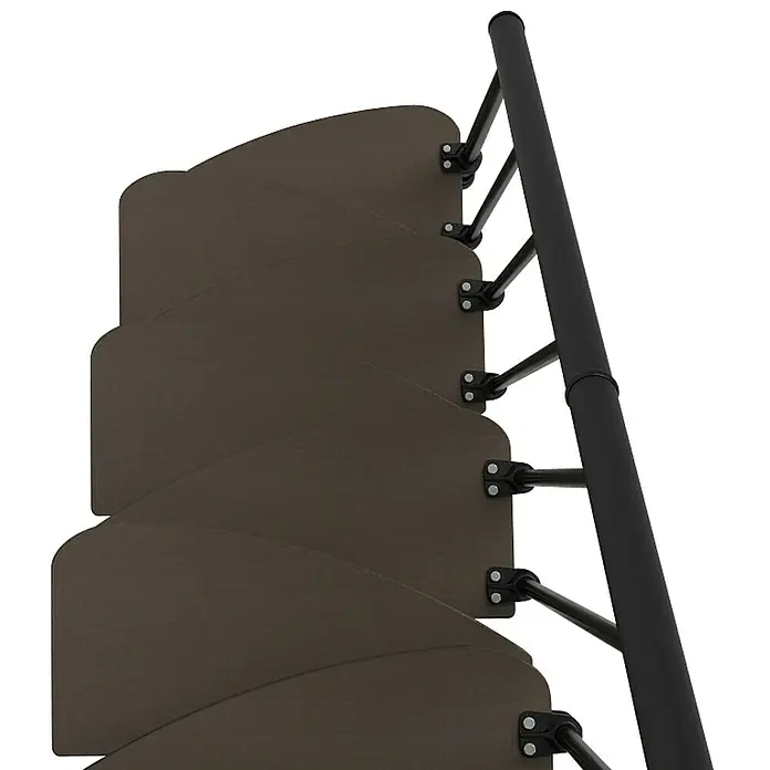 Fontanot Raumspartreppe Zen 2 - Breite: 61 cm, Schwarz, Anzahl Steigungen: 13 Stk., Farbe Stufen: Birke Ulme Dunkel, Geschosshöhe: 250 cm - 304 cm - Ansicht von oben