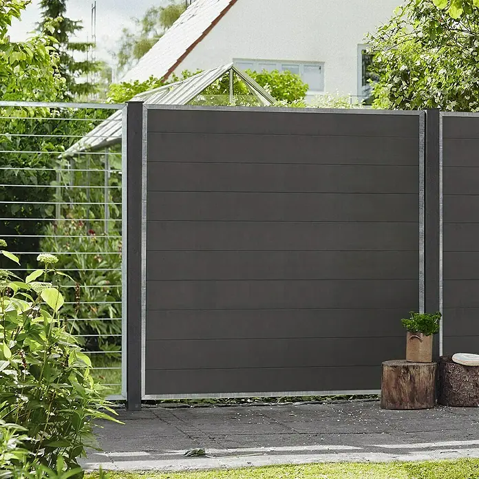 Plus Sichtschutz-Halbelement Cubic - 90 x 180 cm, Mit Rankgitter, Stahl - Stimmungsaufnahme