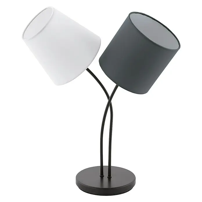 Eglo Almeida Tischleuchte - 80 W, L x B x H: 38 x 18,5 x 47,5 cm, Schwarz, Anthrazit, Weiß, E14 - Vorderansicht
