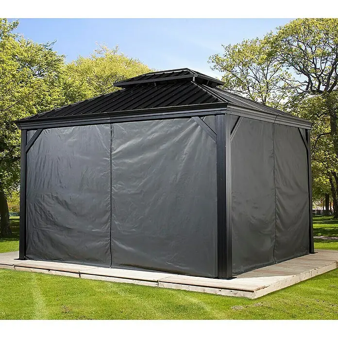 Sojag Pavillon-Seitenwände Messina - Passend für: Sojag Pavillon Messina 10 x 12, Anthrazit - Stimmungsaufnahme