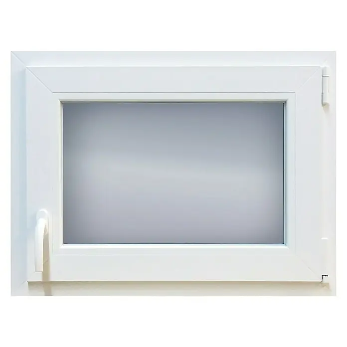 Solid Elements Set de ventana de PVC Practicable-Oscilobatiente - 80 x 60 cm, Derecha, Blanco, Sin persiana - Vista frontal