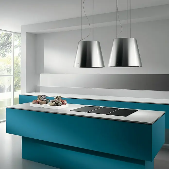 Turboair Campana para isla Gioia - Ancho: 50 cm, Potencia de aire máx.: 581 m³/h, Acero inoxidable