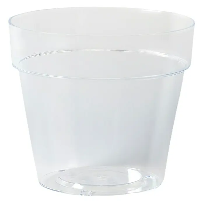 Maceta para planta Queens - Dimensiones externas (Ø x Al): 14 x 12,5 cm, Plástico, Transparente