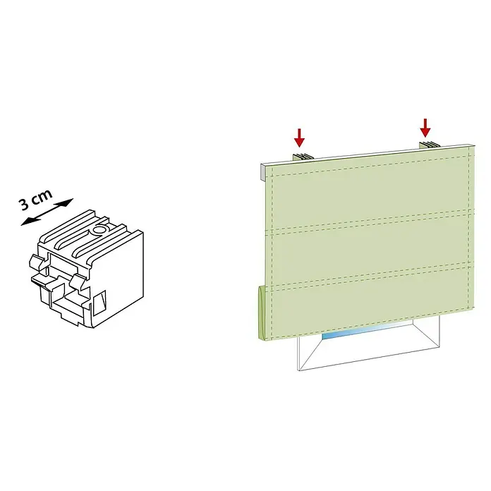 Soporte de estor - Largo: 3 cm, Blanco