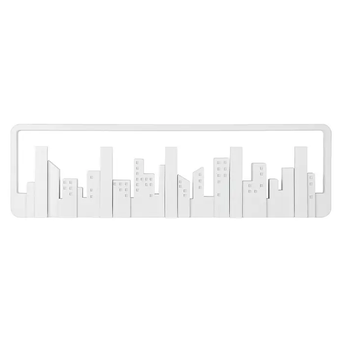 Umbra Garderobenleiste Skyline - L x B x H: 49,5 x 2,5 x 15,2 cm, Anzahl Haken: 5 Stk., Weiß - Vorderansicht