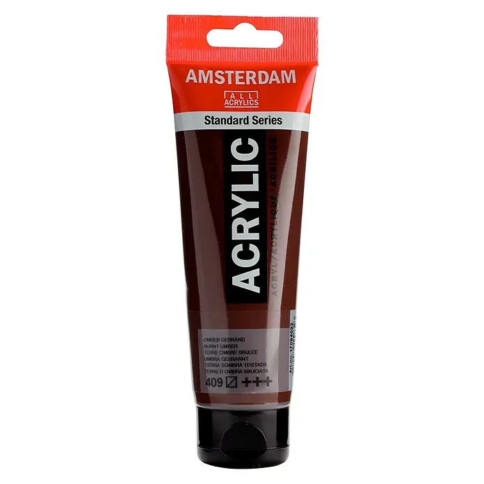 Talens Amsterdam Pintura acrílica Standard - Tierra sombra tostada, 120 ml, Tubo