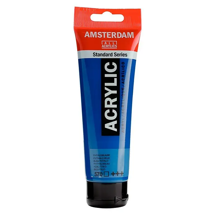 Talens Amsterdam Pintura acrílica Standard - Azul ftalo, 120 ml, Tubo