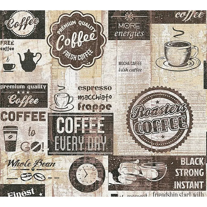 AS Creation Il Decoro Papiertapete Coffee - Braun, Motiv, 10,05 x 0,53 m - Detailaufnahme