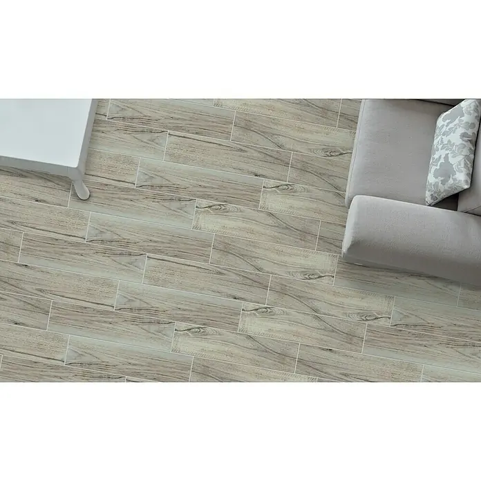 Pavimento porcelánico Rakau - 15 x 60 cm, Coco, Estilo madera