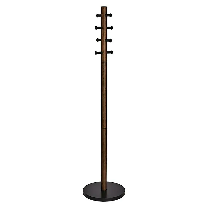 Umbra Garderobenständer Pillar - Ø x H: 40 x 168 cm, Anzahl Haken: 8 Stk., Walnuss - Vorderansicht