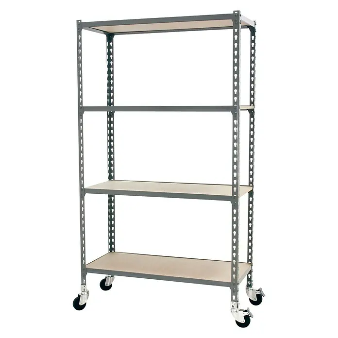 Simonrack Maderclick Estantería metálica Mobile Plus - L x An x Al: 50 x 100 x 150 cm, Capacidad de carga: 150 kg/balda, Número de baldas: 4 ud., Gris