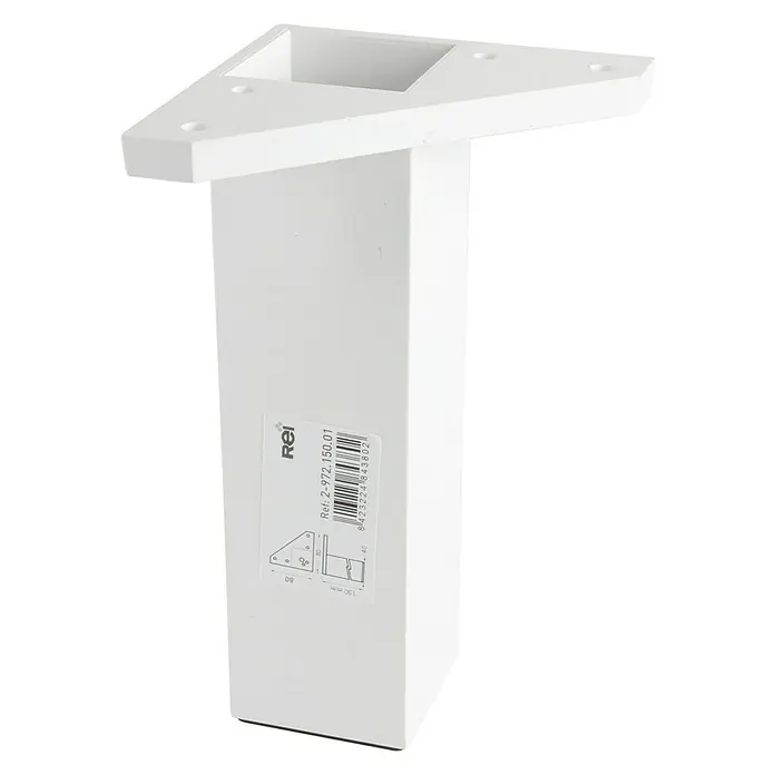 Pata para muebles 972 - L x An x Al: 4 x 8 x 15 cm, Blanco