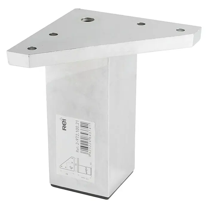 Pata para muebles 972 - L x An x Al: 4 x 8 x 10 cm, Cromo