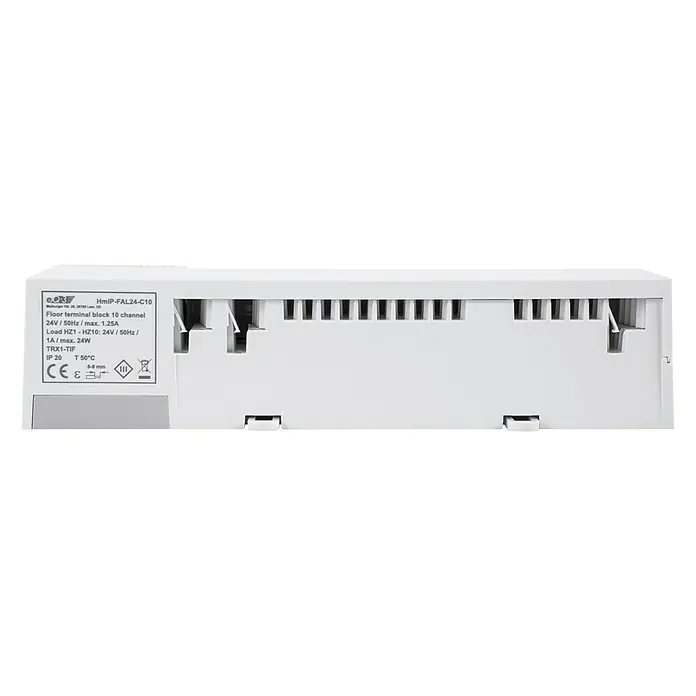 Homematic IP Fußbodenheizungsregler HmIP-FAL24-C10 - 52 x 225 x 75 mm, Funk, 24 V/50 Hz - Ansicht von unten