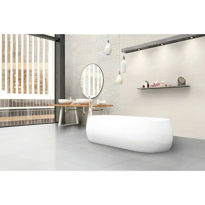 Revestimiento de pared Beton Wall Cube - 30 x 90 cm, Marfil, Rectificado, Efecto cemento