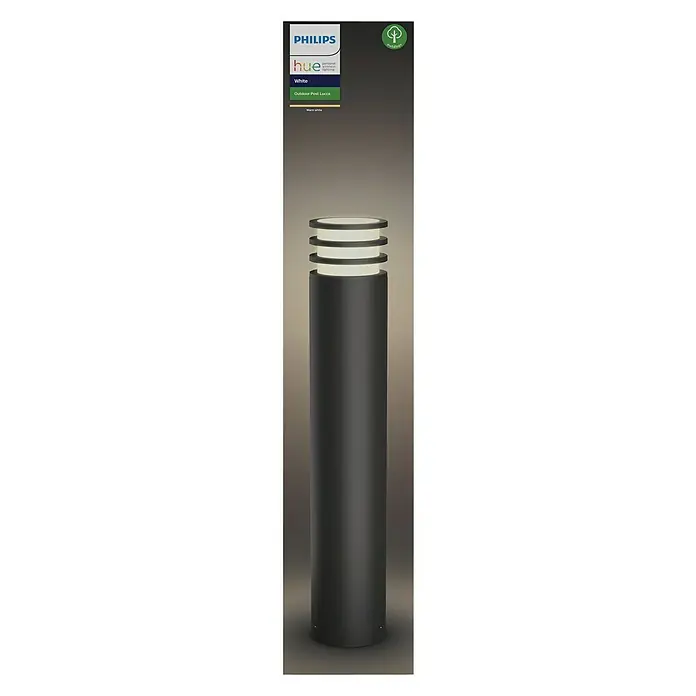 Philips Hue LED-Außenwegleuchte Lucca - 1-flammig, 9,5 W, Lichtfarbe: Warmweiß, IP44